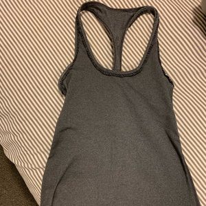 Ruffle neckline Gray Lululemon tank top
